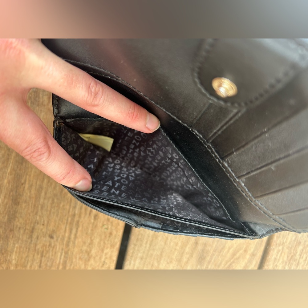 Kate Spade New York Stacy Bow Montford Park Wallet Billfold Black Leather - Picture 7 of 16